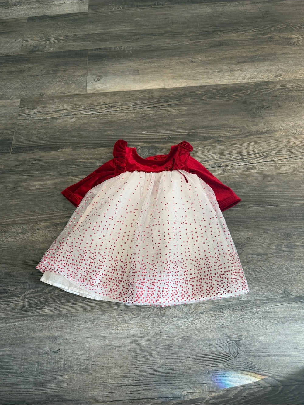 Mia & Mimi Red and White Sparkle Tulle Kids Dress